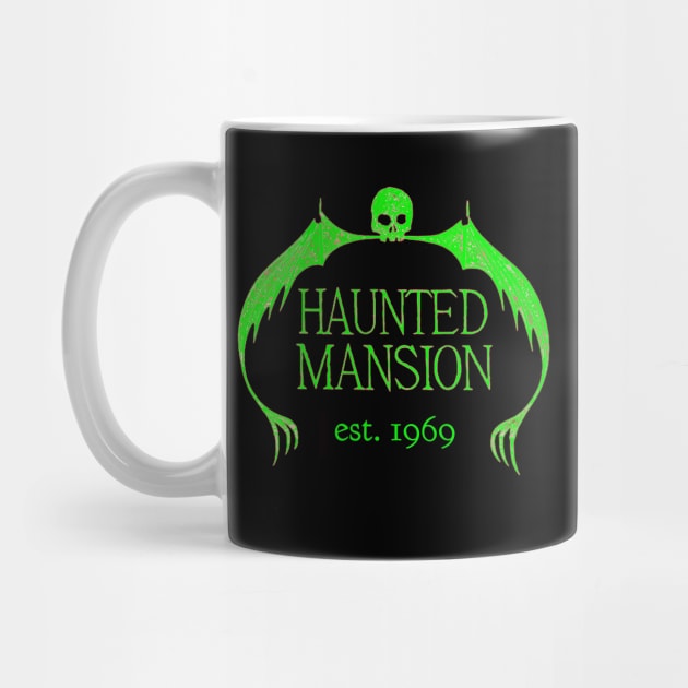 Haunted Mansion - Original logo - 50th Anniversary - Green T-Shirt by vampsandflappers